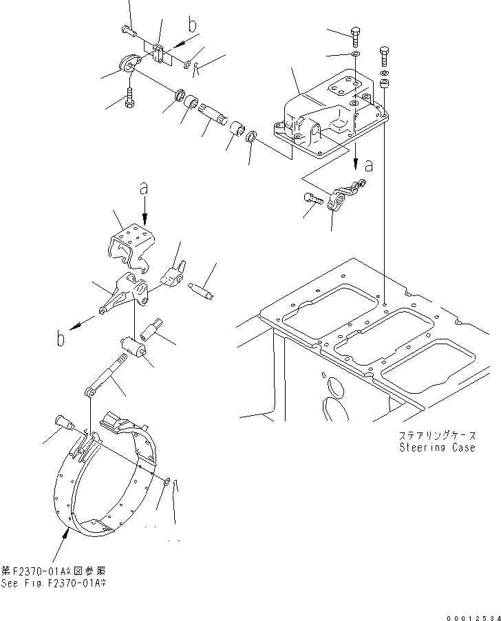 Komatsu parts book diagram for D20PLL-8 S/N 63001-UP: STEERING CASE COVER (R.H) (FOR 2 LEVERS STEERING)