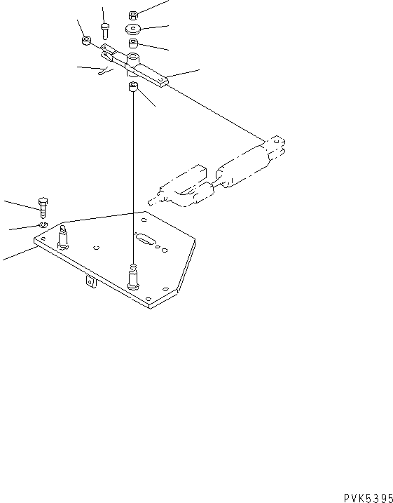 Komatsu parts book diagram for D20PLL-8 S/N 63001-UP: STEERING VALVE BRACKET (FOR 2 LEVERS STEERING)