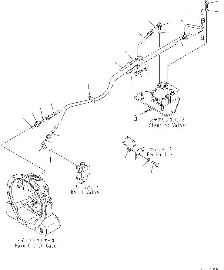 Komatsu parts book diagram for D20PLL-8 S/N 63001-UP: STEERING OIL LINES (FOR 2 LEVERS STEERING)