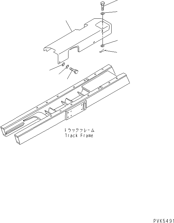 Komatsu parts book diagram for D20PLL-8 S/N 63001-UP: TRACK FRAME COVER