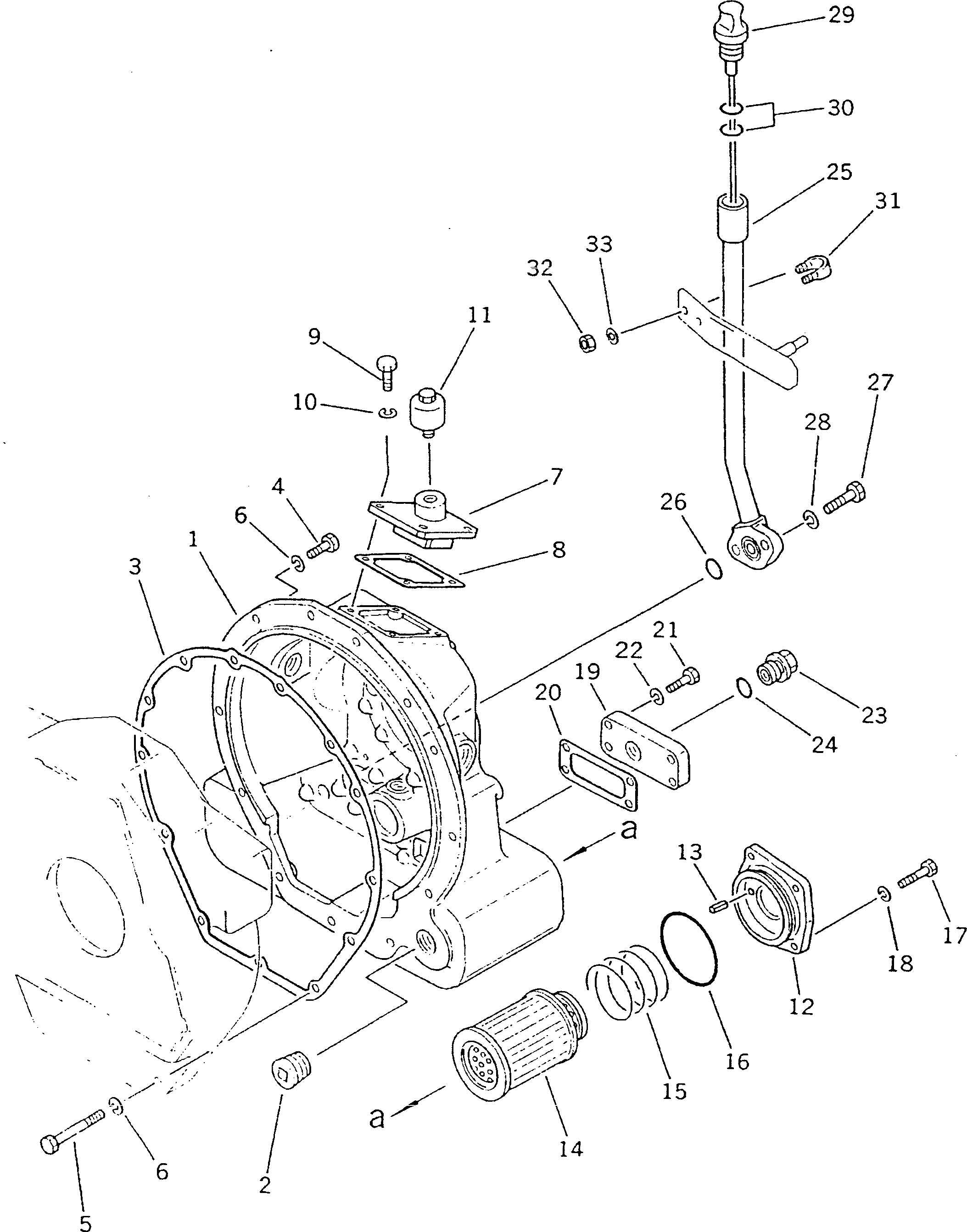 Komatsu parts book diagram for D20QG-6 S/N 60001-UP: MAIN CLUTCH CASE