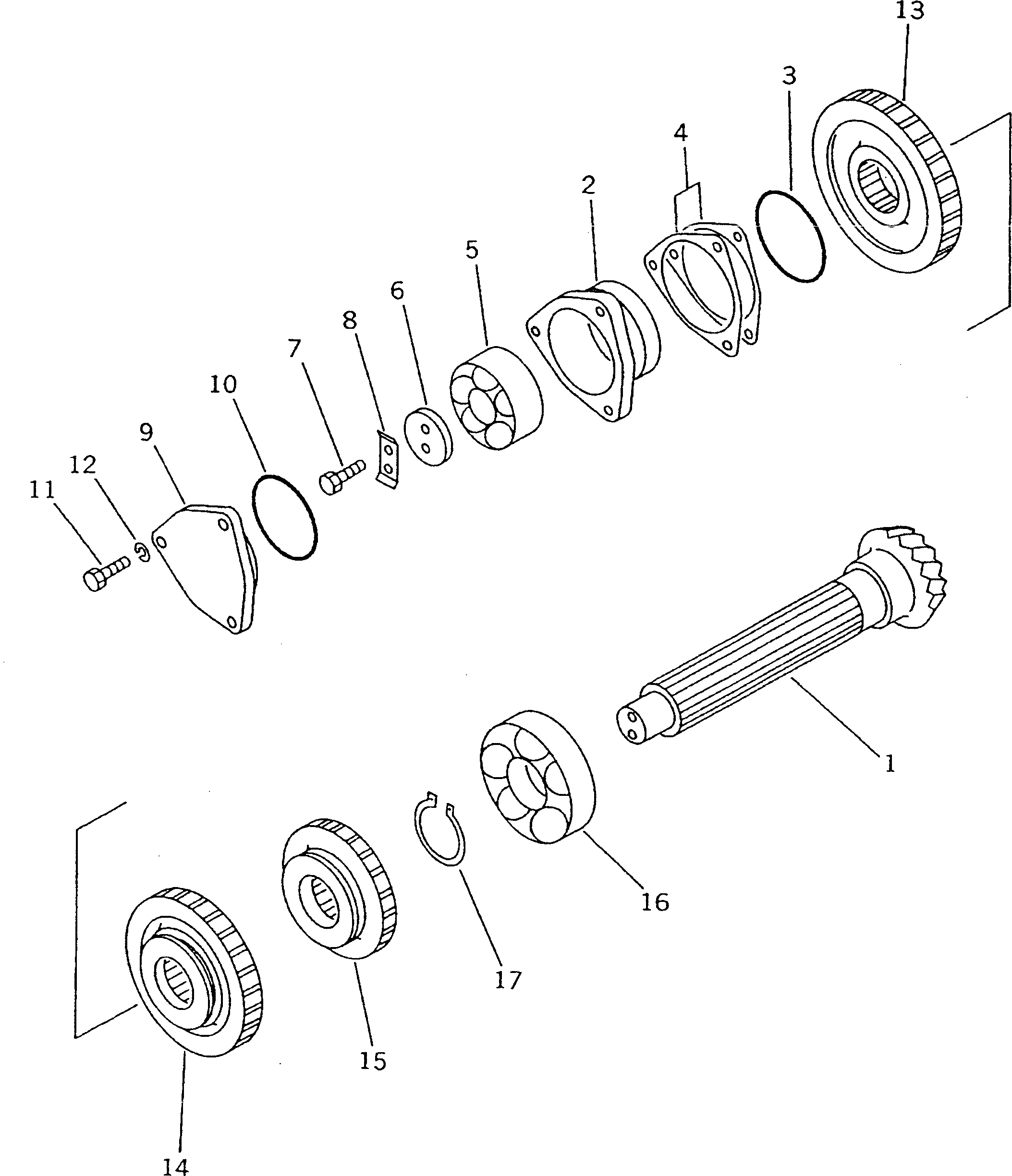 Komatsu parts book diagram for D20QG-6 S/N 60001-UP: TRANSMISSION (COUNTER SHAFT AND GEAR) (4/5)