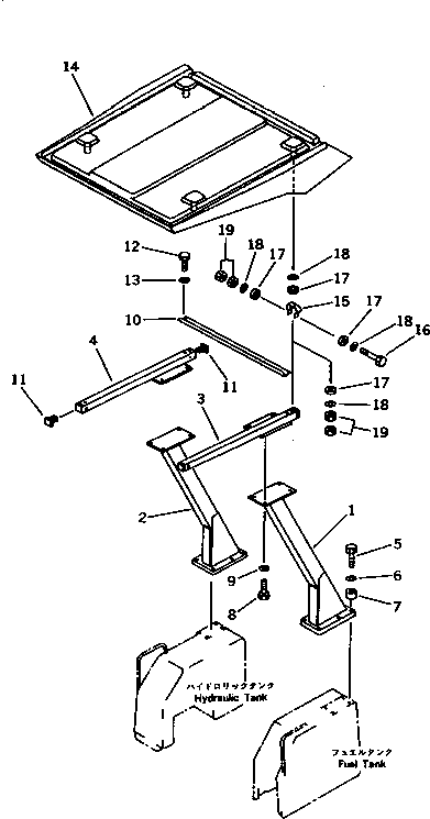 Komatsu parts book diagram for D20QG-6 S/N 60001-UP: CANOPY(#60420-)