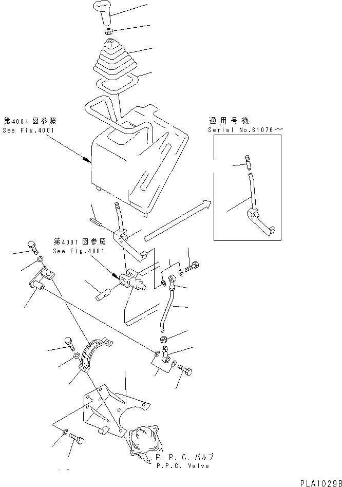 Bulldozers Komatsu / D20S-7 S/N 61001-61131(d20s-7r) / TRANSMISSION CONTROL LEVER(120050 : 4201)