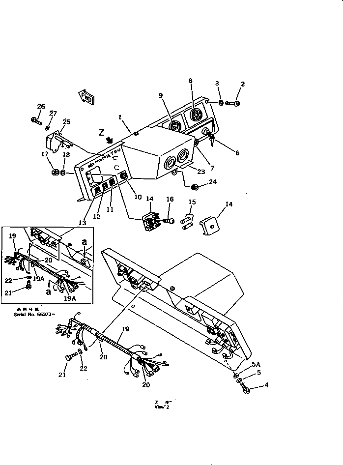 Bulldozers Komatsu / D21A-6 S/N 60001-UP(d21a-6c) / INSTRUMENT PANEL (FOR LEVER STEERING)(030130 : 1411)