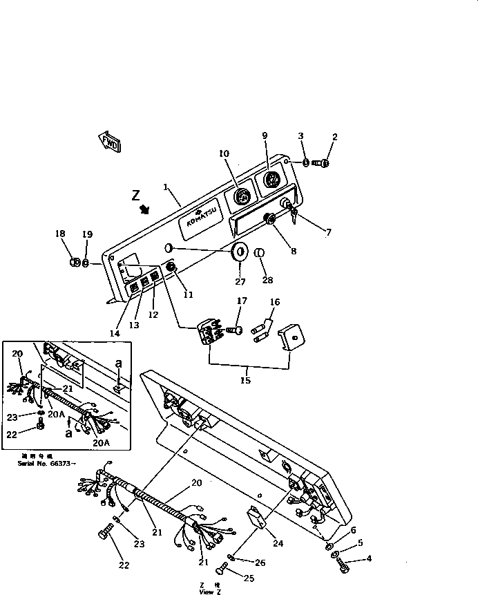 Bulldozers Komatsu / D21A-6 S/N 60001-UP(d21a-6c) / INSTRUMENT PANEL (FOR PEDAL STEERING)(030150 : 1413)