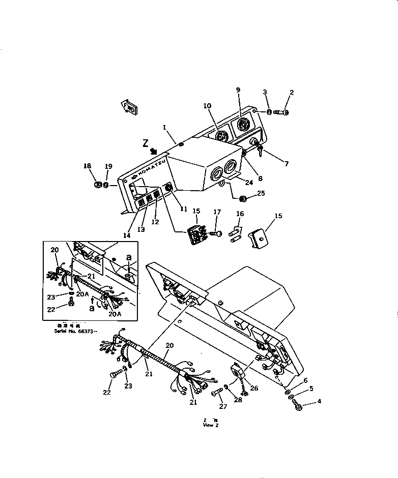 Bulldozers Komatsu / D21A-6 S/N 60001-UP(d21a-6c) / INSTRUMENT PANEL (FOR LEVER STEERING) (WITH ROPS CAB)(030170 : 1417)