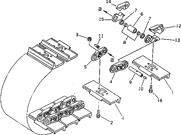 Bulldozers Komatsu / D21A-6 S/N 60001-UP(d21a-6c) / TRACK SHOE (LUBRICATE TYPE) (SINGLE GROUSER WITH HOLE)(090170 : 3603)