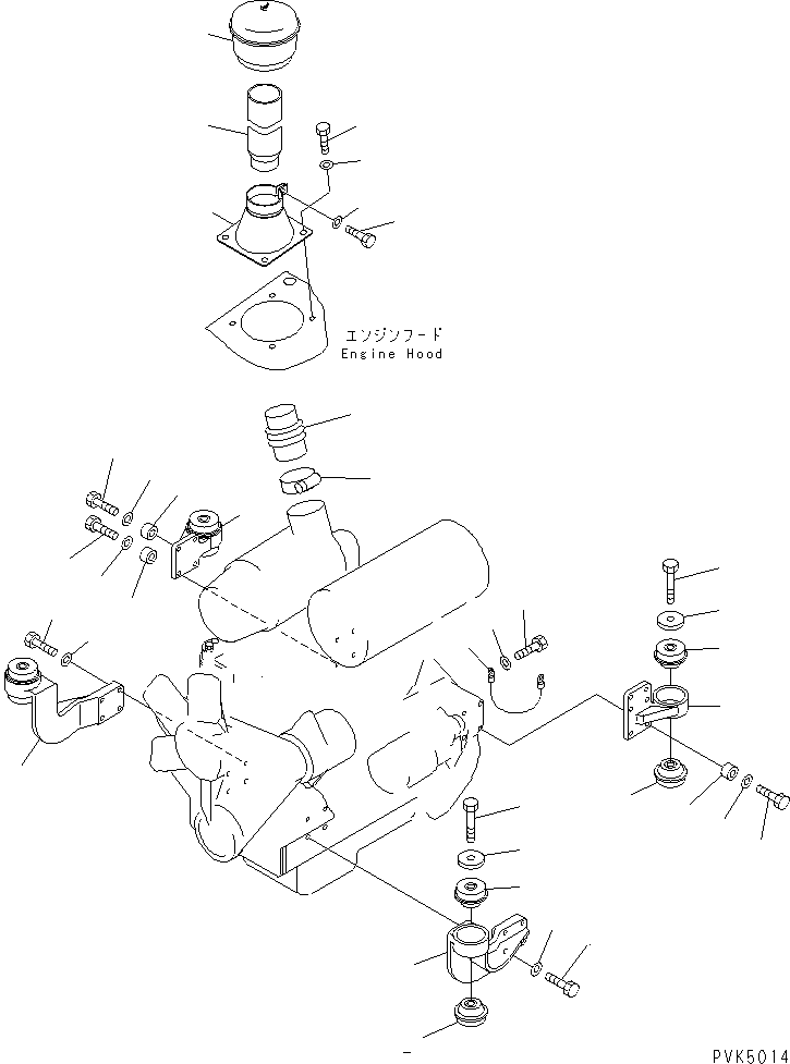 Bulldozers Komatsu / D21A-7T S/N 78604-UP (Trimming Dozer (m/c))(d21a-70c) / ENGINE MOUNT (SANDY DUSTY SPEC.)(030030 : B0100-01A2)