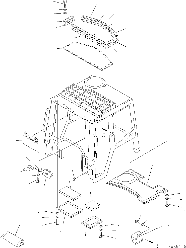 Komatsu parts book diagram for D21A-7T S/N 78604-UP (Trimming Dozer (m/c)): STEEL CAB (SUN ROOF AND ACCESSORY) (FOR RUSSIAN)