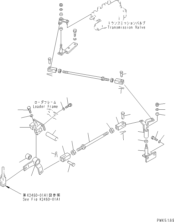 Komatsu parts book diagram for D21A-7T S/N 78604-UP (Trimming Dozer (m/c)): INCHING CONTROL (LINKAGE) (FOR F3-R3 TRANSMISSION)