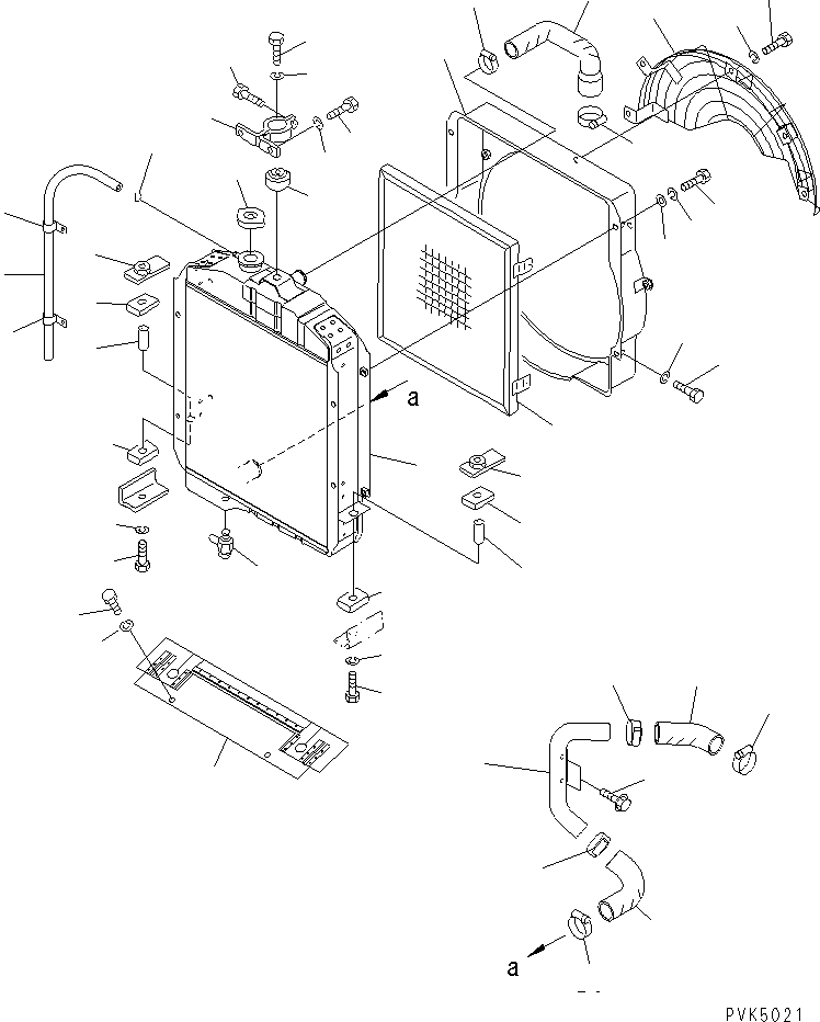 Bulldozers Komatsu / D21A-7T-M S/N 78604-UP(d21a-70r) / COOLING RADIATOR (WITH SANDY DUSTY PROTECTION GRID)(060030 : C0100-01A2)