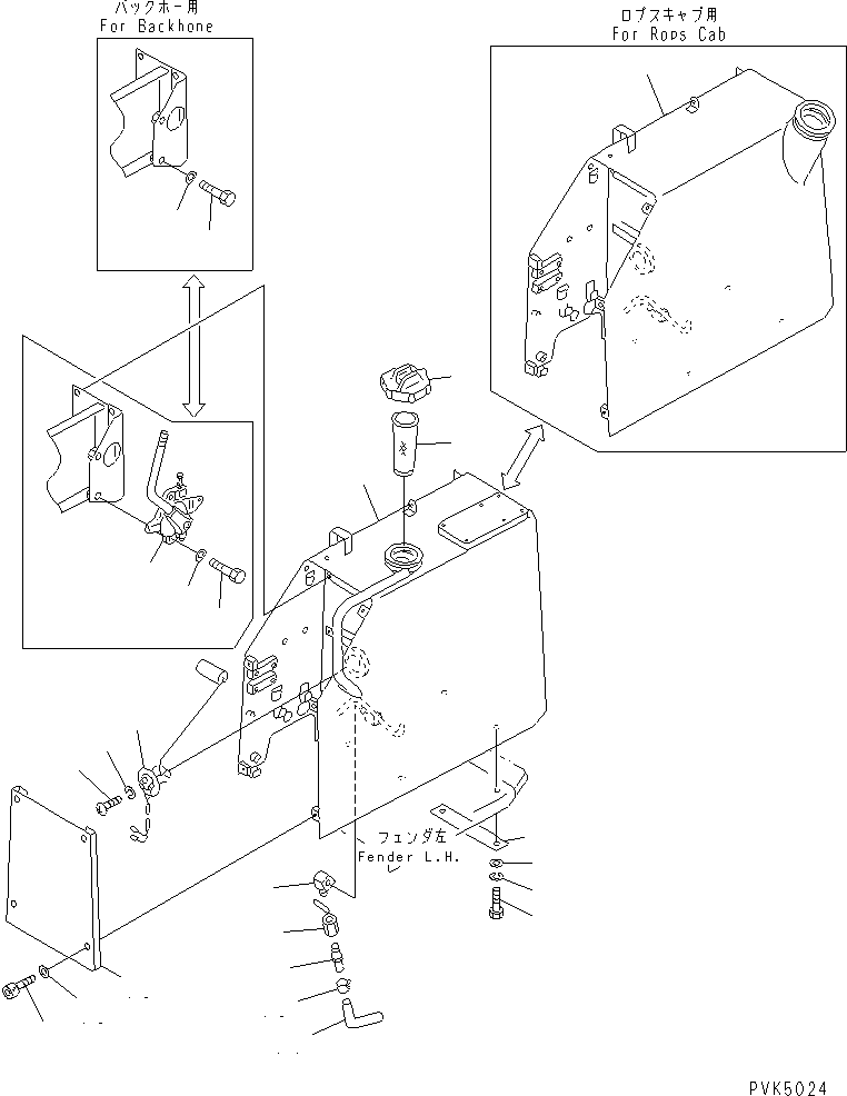 Bulldozers Komatsu / D21A-7T-M S/N 78604-UP(d21a-70r) / FUEL TANK (D21)(#78604-80265)(090010 : D0100-01A1)