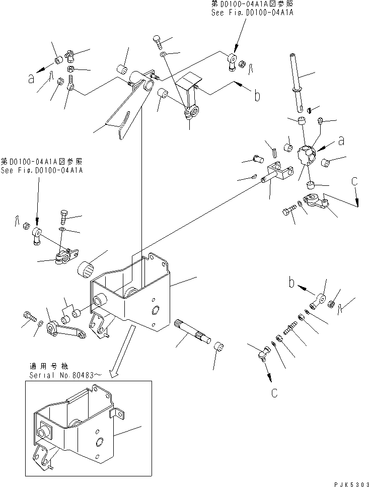 Bulldozers Komatsu / D21A-7T-M S/N 78604-UP(d21a-70r) / TRANSMISSION CONTROL LEVER (1/2) (D21)(#80266-)(090070 : D0100-03A1A)