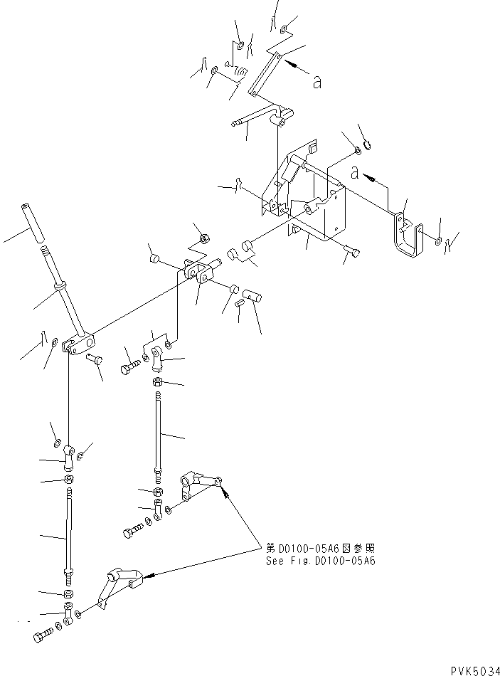 Bulldozers Komatsu / D21A-7T-M S/N 78604-UP(d21a-70r) / TRANSMISSION CONTROL LEVER (1/2) (D21) (FOR F2-R2 TRANSMISSION)  (FOR TWO LEVER STEERING)(090080 : D0100-03A6)