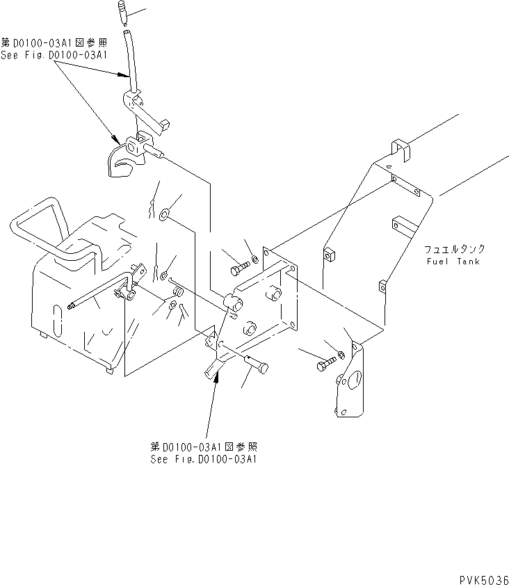 Bulldozers Komatsu / D21A-7T-M S/N 78604-UP(d21a-70r) / TRANSMISSION CONTROL LEVER (2/2) (D21)(#78604-80265)(090090 : D0100-04A1)