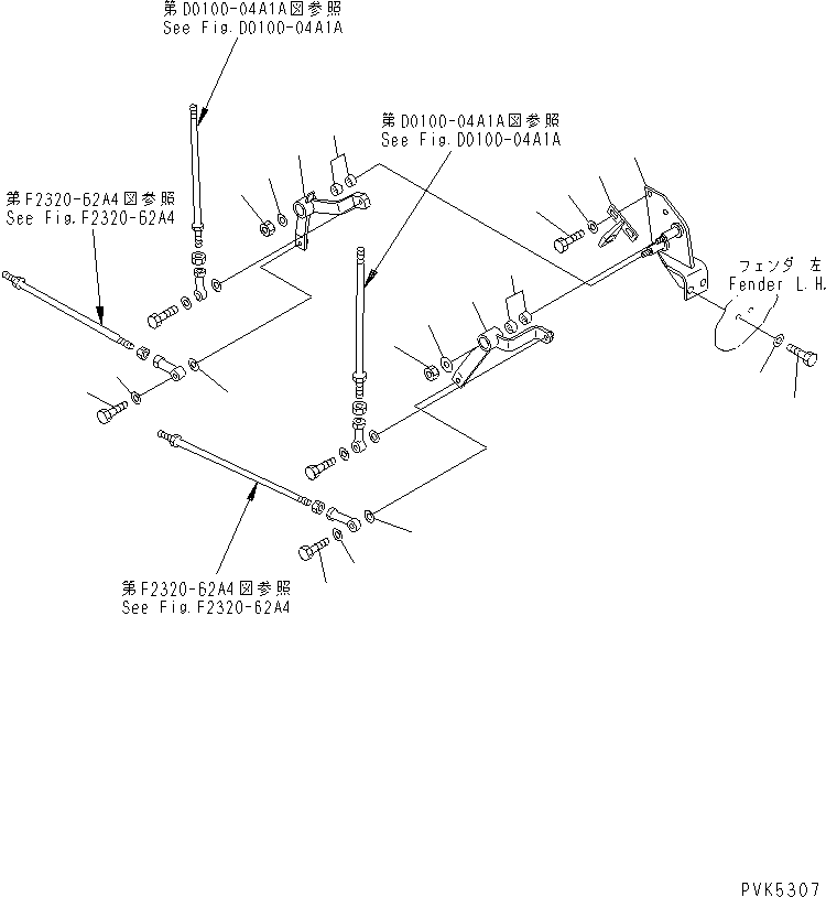 Bulldozers Komatsu / D21A-7T-M S/N 78604-UP(d21a-70r) / TRANSMISSION CONTROL LEVER LINKAGE (D21)(#80266-)(090130 : D0100-05A1A)