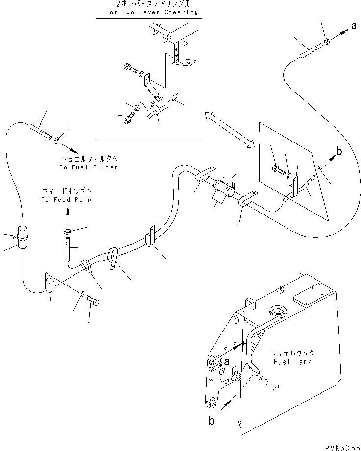 Bulldozers Komatsu / D21A-7T-M S/N 78604-UP(d21a-70r) / FUEL LINE(090220 : D0200-01A0)