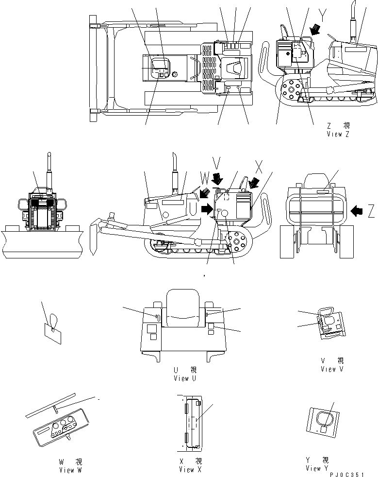 Bulldozers Komatsu / D21A-7T-M S/N 78604-UP(d21a-70r) / MARKS AND PLATES (JAPANESE)(#81601-)(360030 : U0100-01C9B)