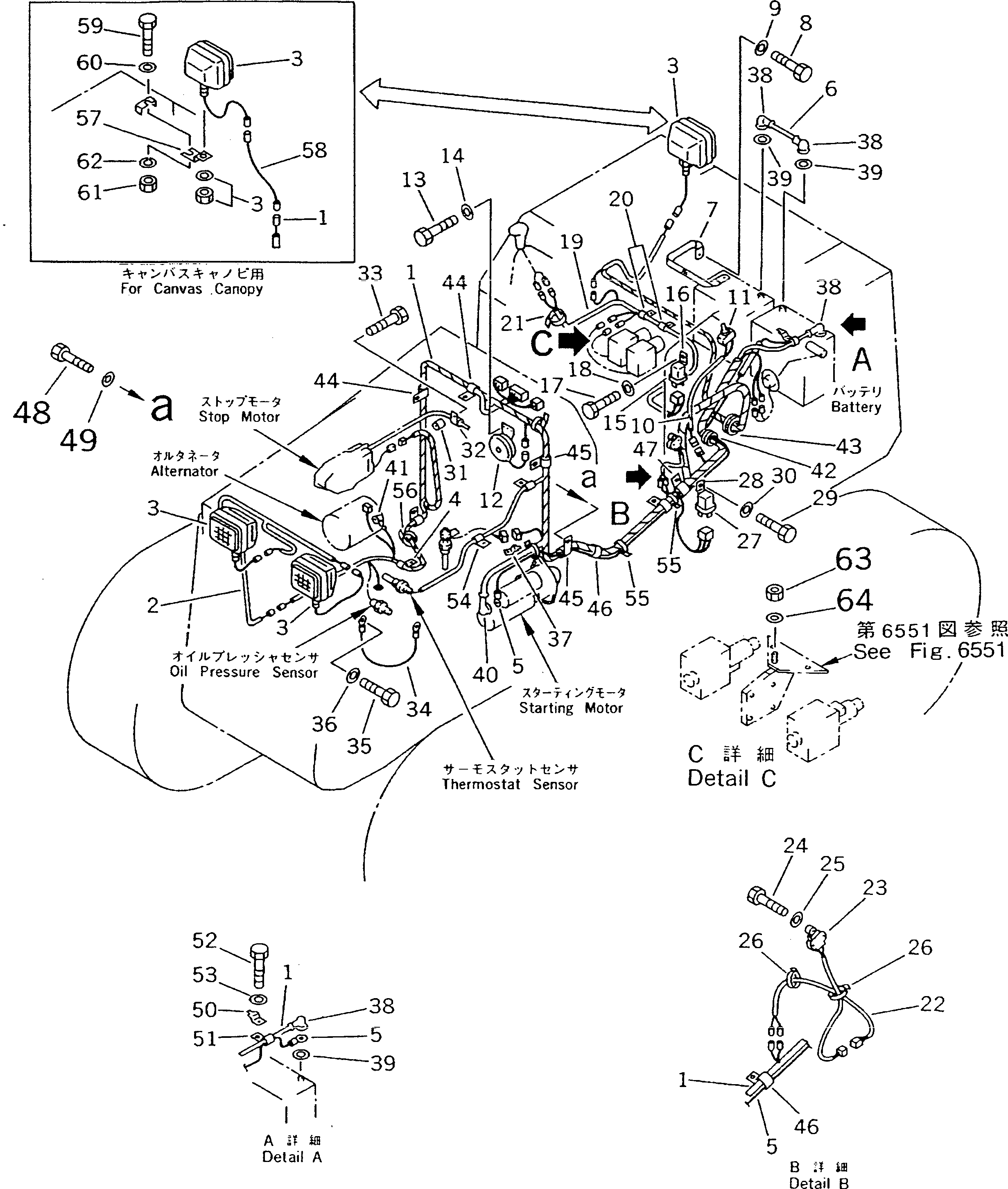 Bulldozers Komatsu / D21A-7 S/N 75001-78603(d21a-7c) / ELECTRICAL SYSTEM (WITH KEY STOP MOTOR)(030170 : 1432)