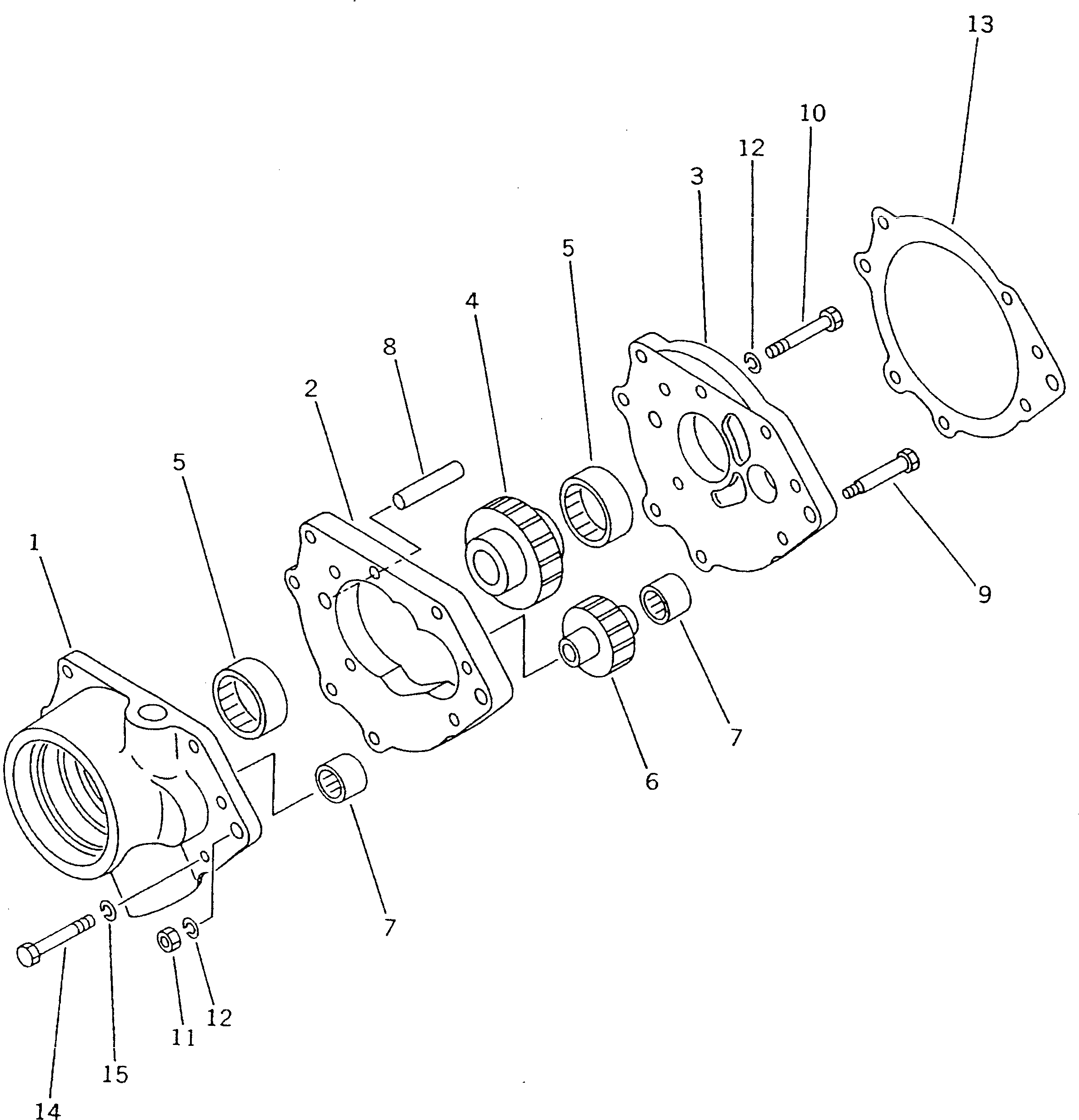Bulldozers Komatsu / D21A-7 S/N 75001-78603(d21a-7c) / TRANSMISSION (F2-R2) (PUMP) (6/6) (FOR MONO LEVER STEERING)(060090 : 2506)