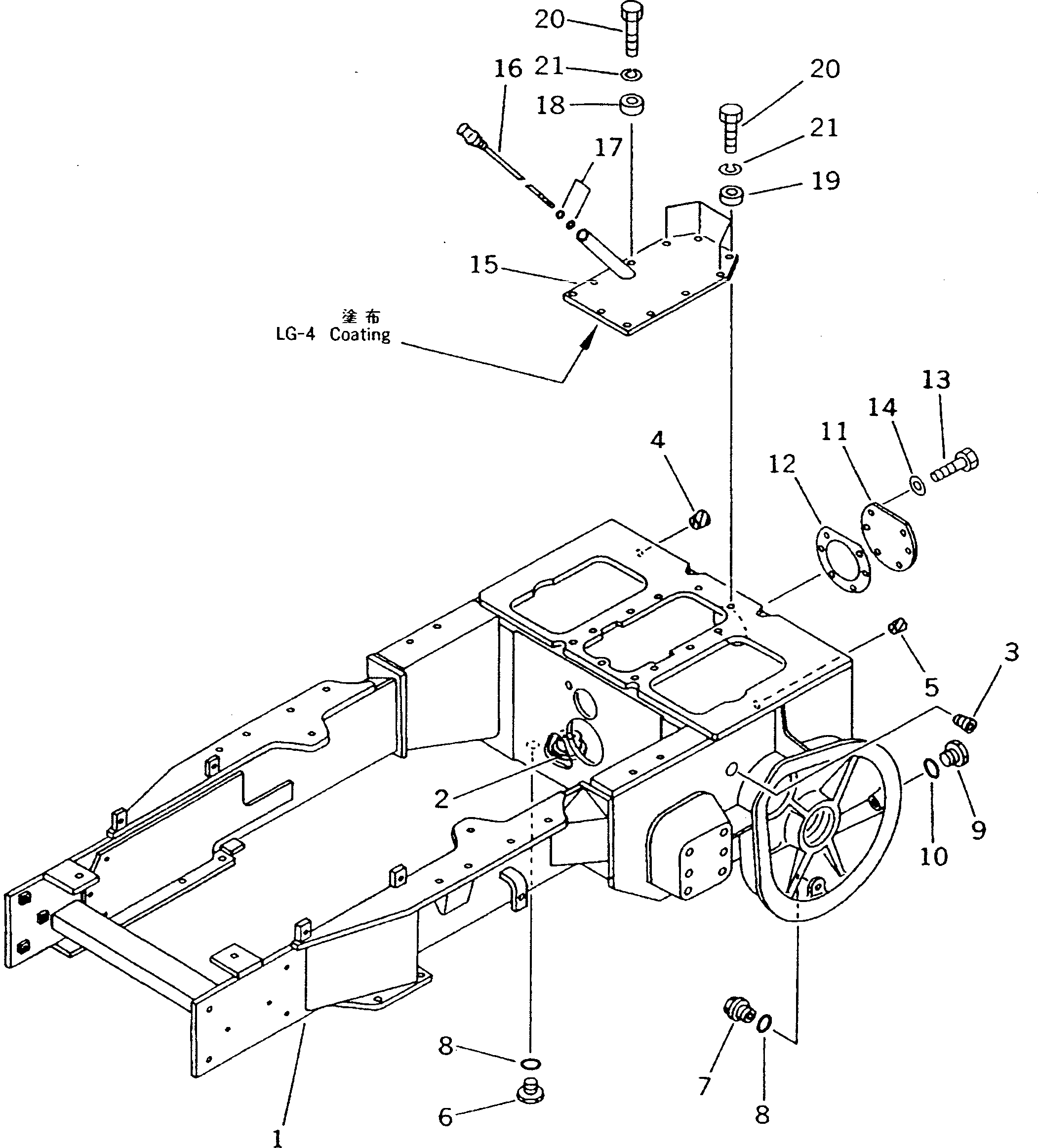 Bulldozers Komatsu / D21A-7 S/N 75001-78603(d21a-7c) / STEERING CASE AND MAIN FRAME (FOR ANGLE DOZER)                   (FOR MONO LEVER STEERING)(060220 : 2602)