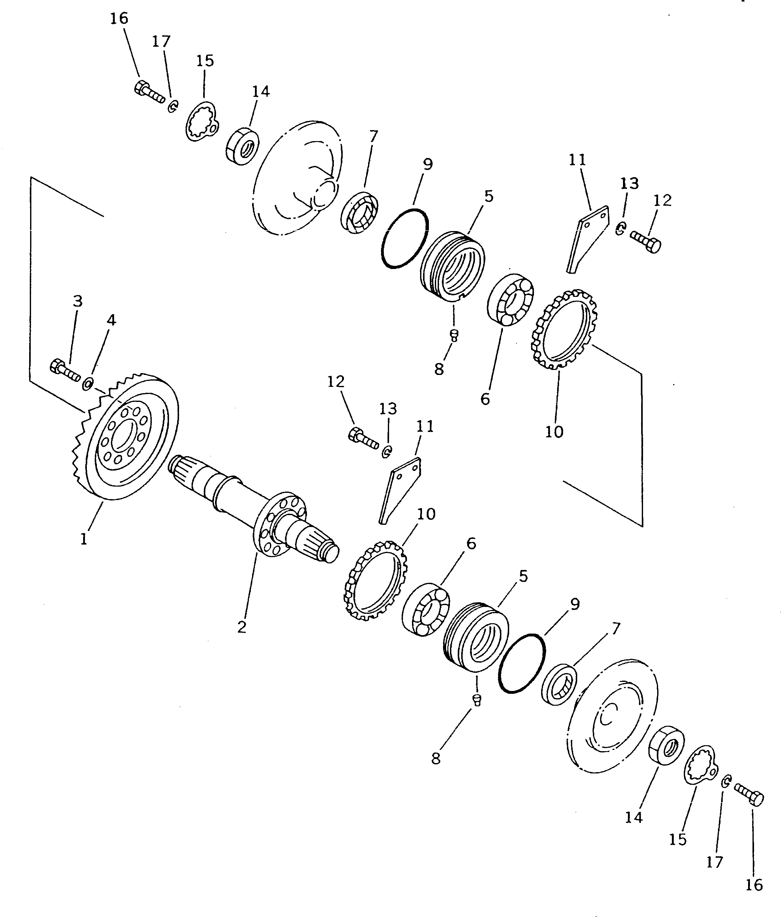 Bulldozers Komatsu / D21A-7 S/N 75001-78603(d21a-7c) / BEVEL GEAR AND SHAFT(060230 : 2613)