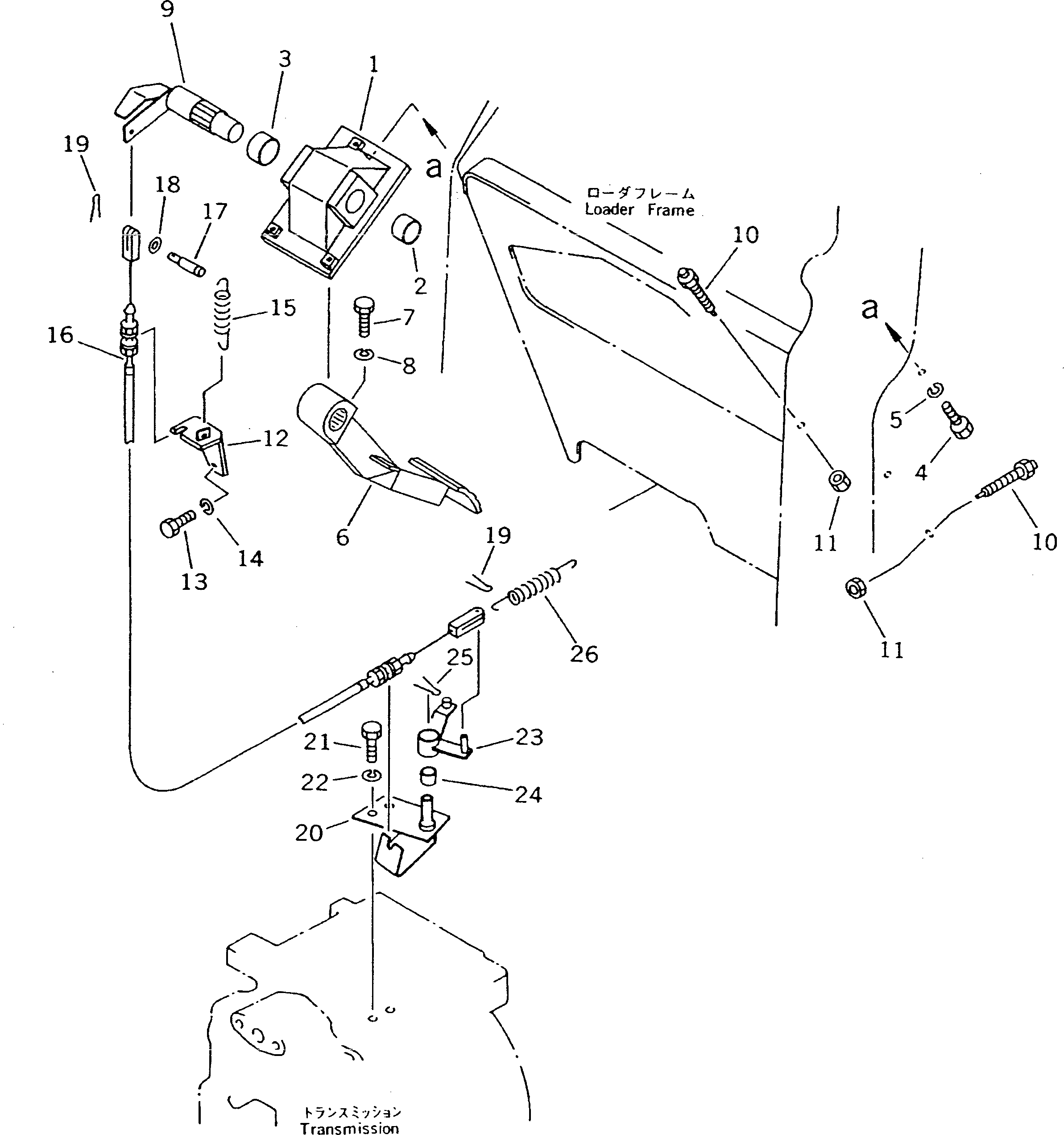 Bulldozers Komatsu / D21A-7 S/N 75001-78603(d21a-7c) / INCHING PEDAL (FOR F2-R2 TRANSMISSION) (WITH CAB)(120100 : 4253)
