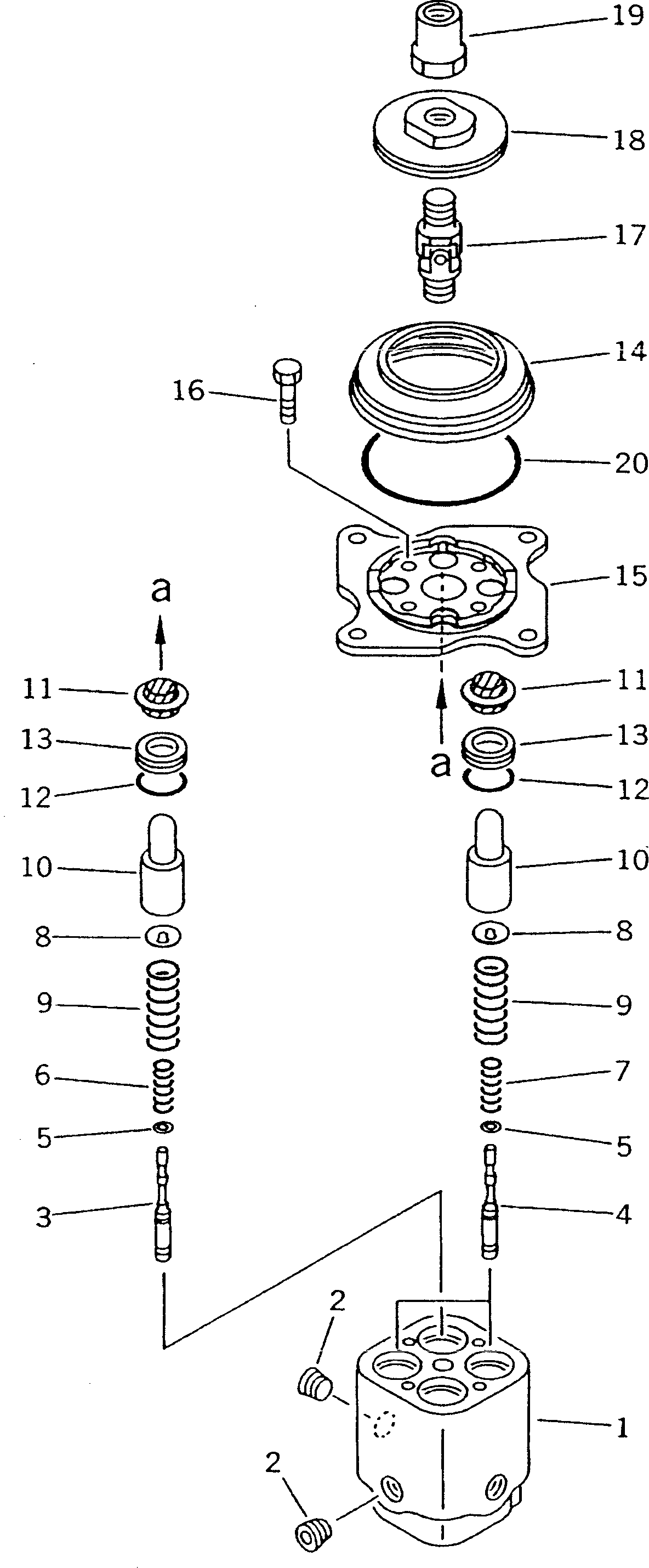 Bulldozers Komatsu / D21A-7 S/N 75001-78603(d21a-7c) / P.P.C. VALVE (FOR MONO LEVER STEERING)(#75001-76440)(120180 : 4501)
