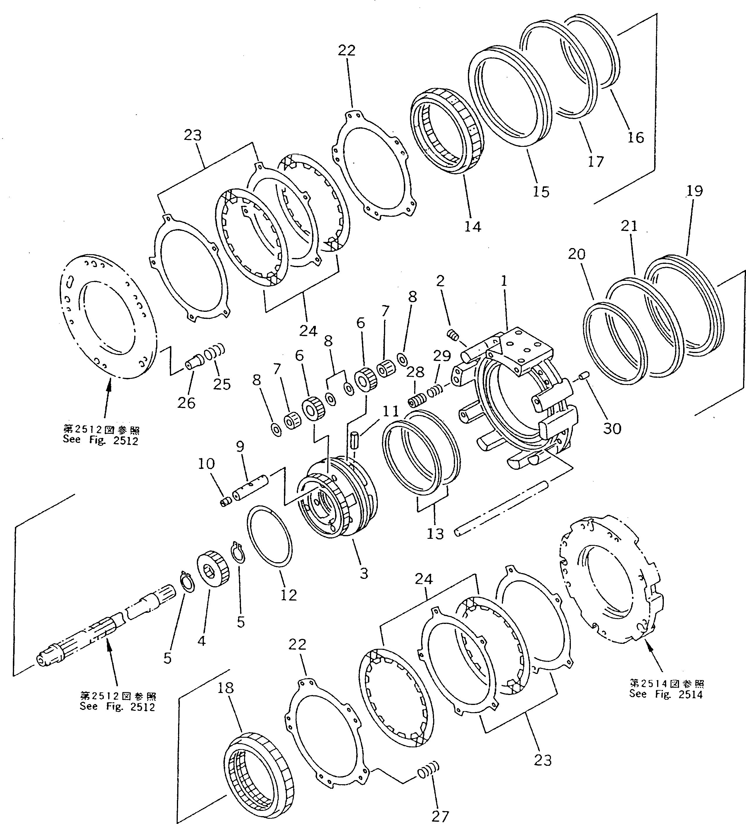 Bulldozers Komatsu / D21A-7T S/N 75001-78603 (Trimming Dozer)(d21a-7tc) / TRANSMISSION (F3-R3) (FORWARD AND 3RD HOUSING) (3/7)(060050 : 2513)