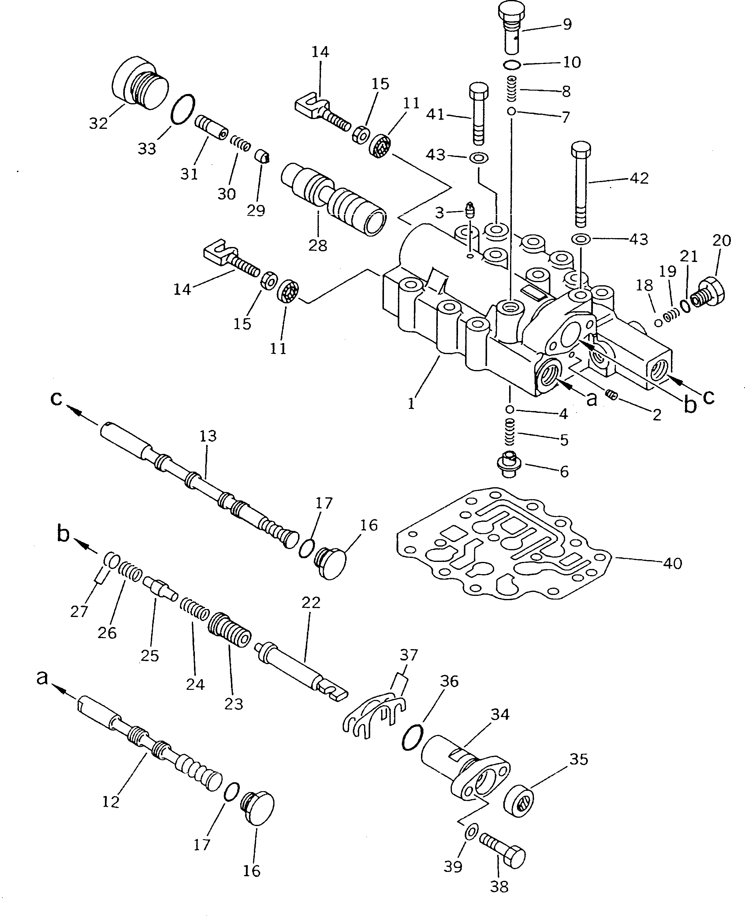 Bulldozers Komatsu / D21A-7T S/N 75001-78603 (Trimming Dozer)(d21a-7tc) / TRANSMISSION VALVE (F3-R3) (SELECTOR AND INCHING)(060110 : 2519)