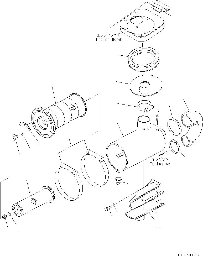 Bulldozers Komatsu / D21A-8T S/N 83001-UP (Trimming)(d21a-8tc) / AIR CLEANER (FOR TRIMMING DOZER)(#83202-)(030030 : B0000-02A0A)