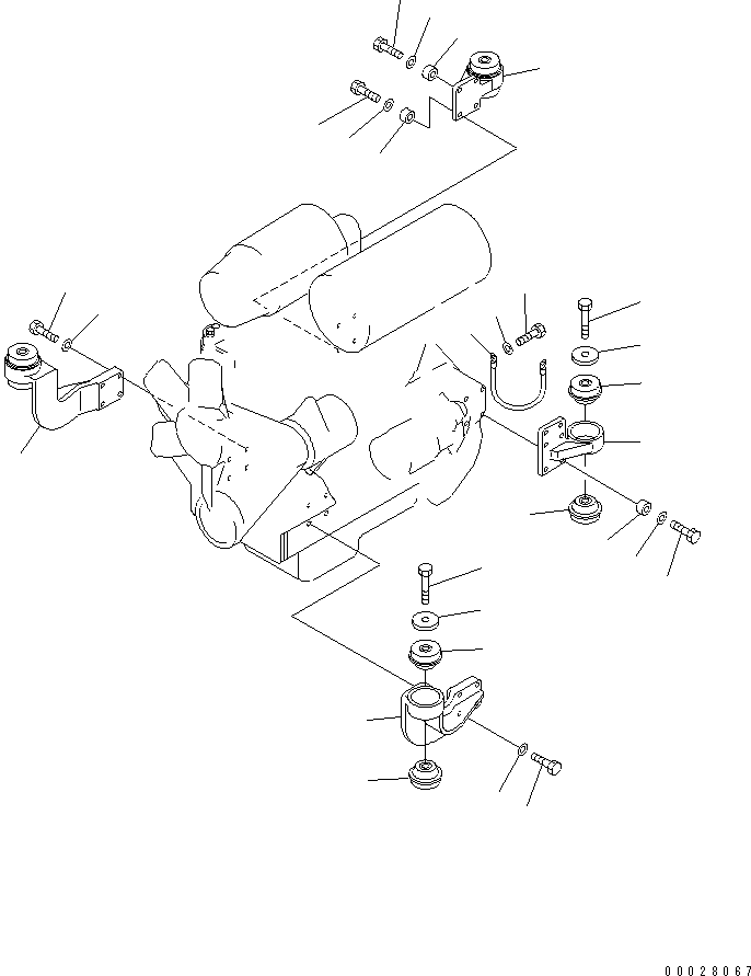 Bulldozers Komatsu / D21A-8T S/N 83001-UP (Trimming)(d21a-8tc) / ENGINE MOUNT(030040 : B0100-01A0)
