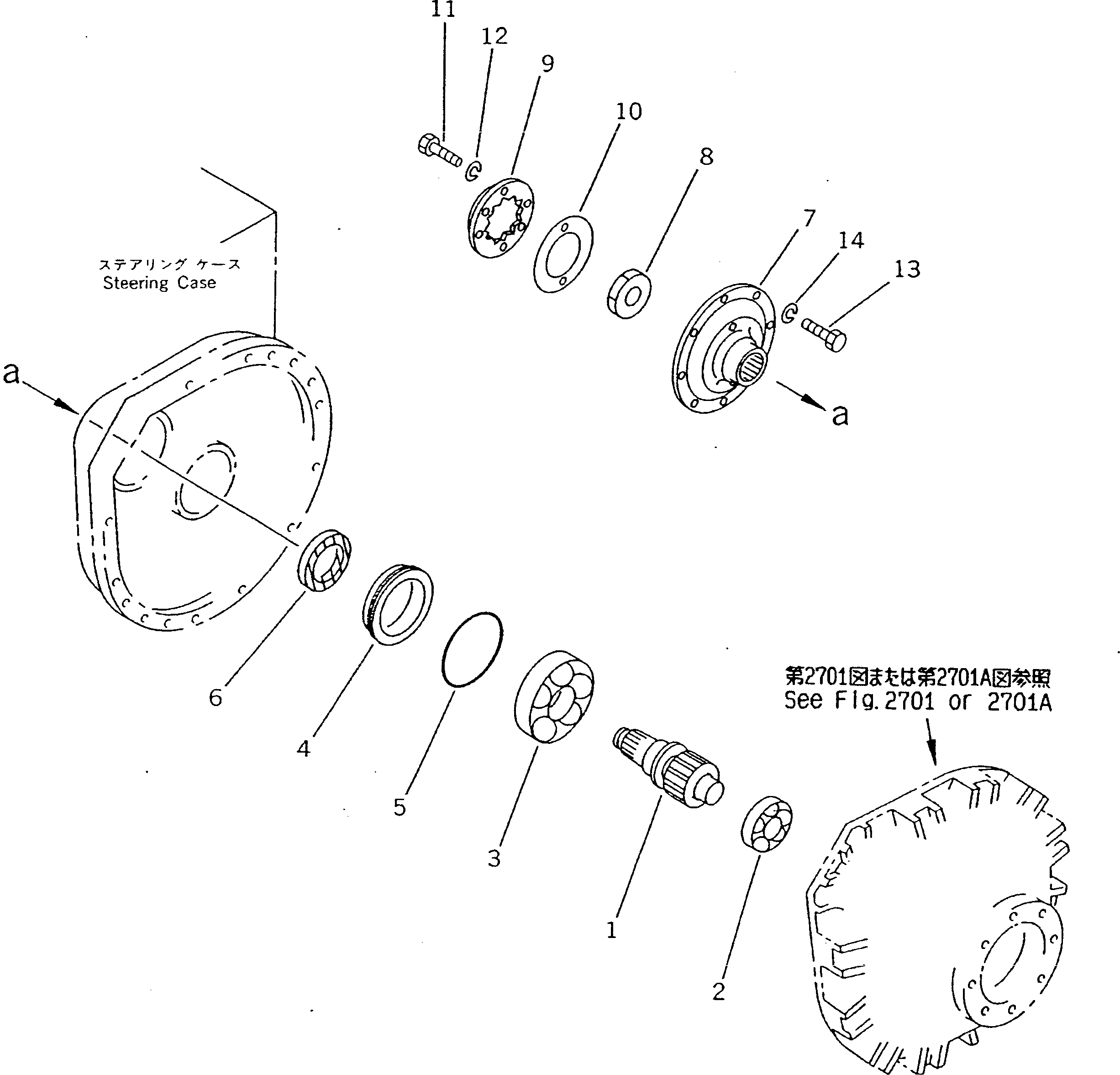 Komatsu parts book diagram for D21AG-7 S/N 75001-78603: FINAL DRIVE GEAR