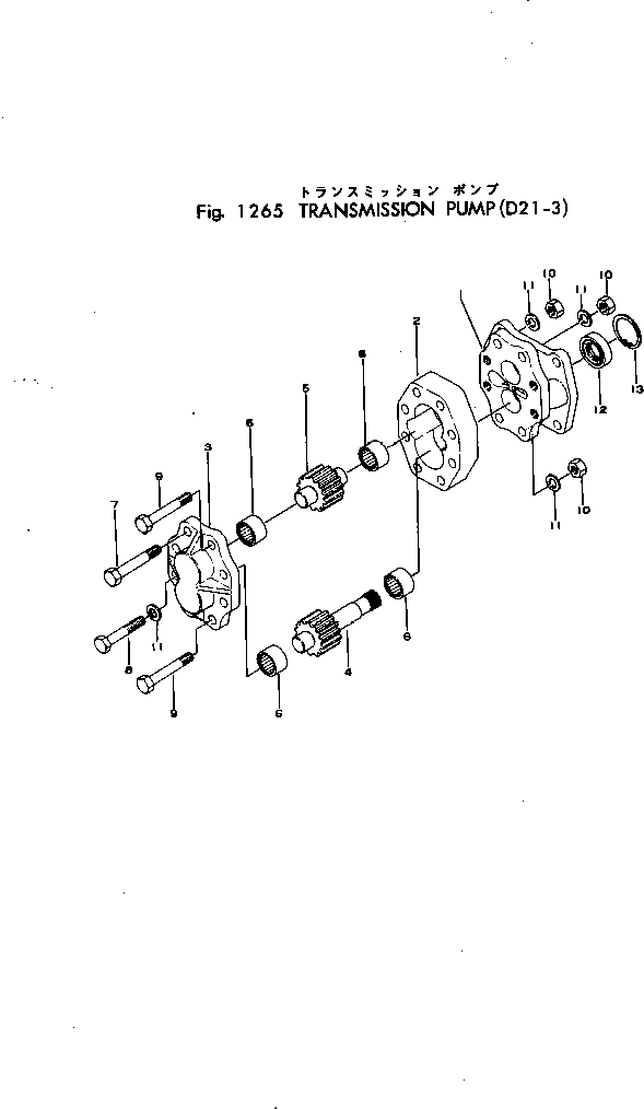 Bulldozers Komatsu / D21P-3 S/N 20007-UP(d21p-3r) / TRANSMISSION PUMP(060100 : 1265)