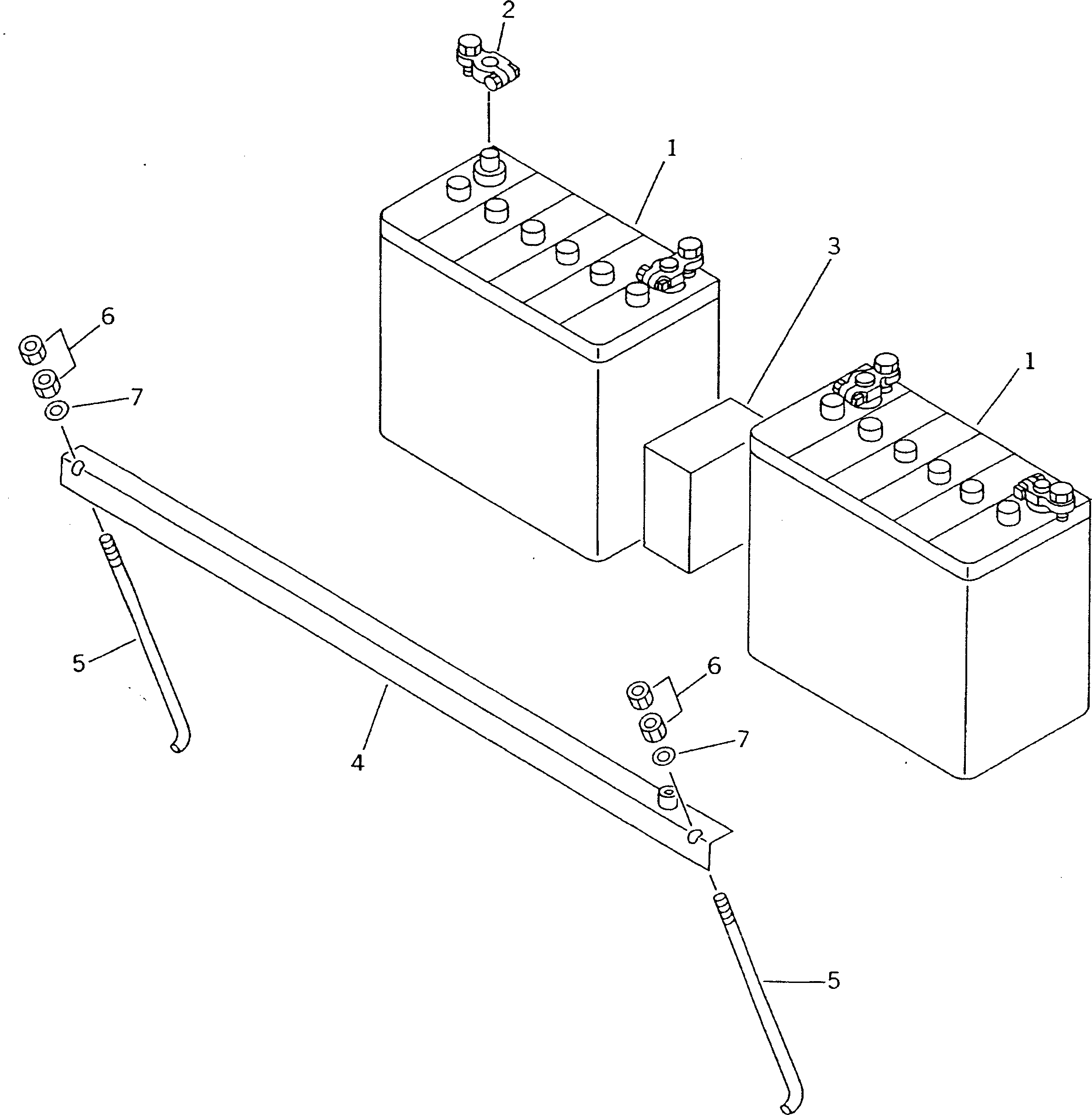 Komatsu parts book diagram for D21P-6 S/N 60001-UP (Straight Tilt Dozer): BATTERY