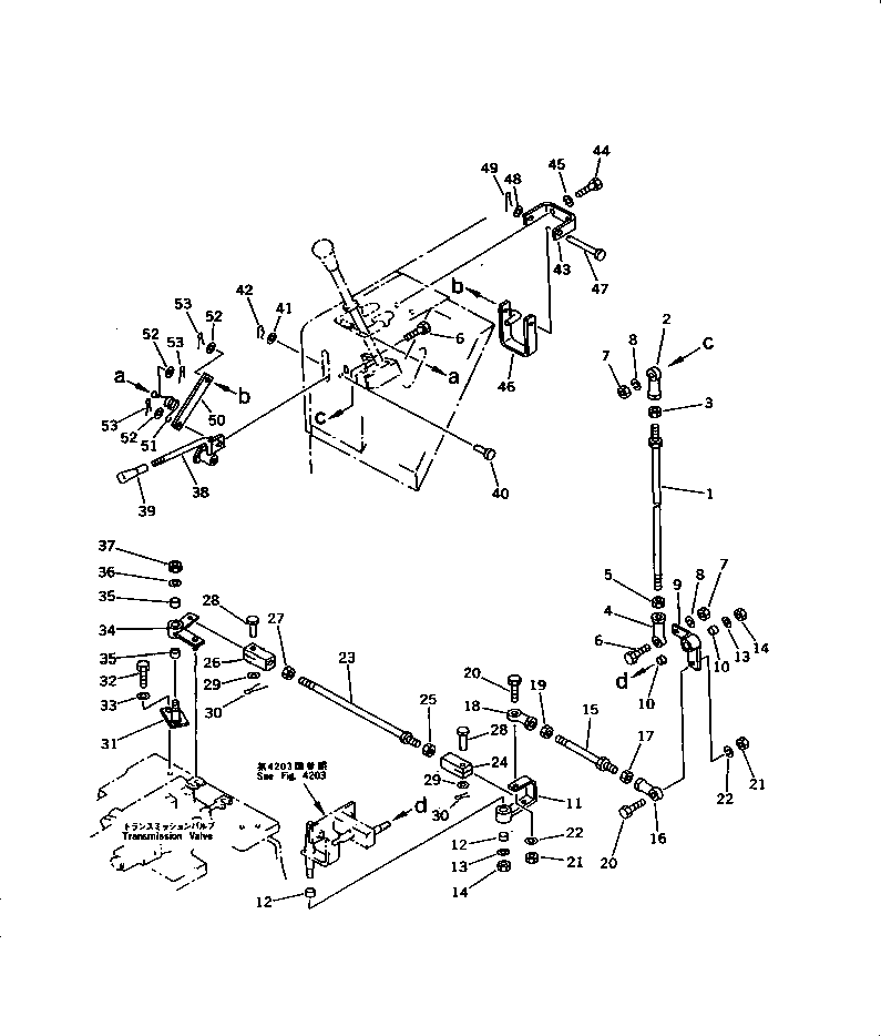 Bulldozers Komatsu / D21P-6 S/N 60001-UP (Straight Tilt Dozer)(d21p-6c) / TRANSMISSION CONTROL LINKAGE (FOR F3-R3 TRANSMISSION)(120060 : 4204)