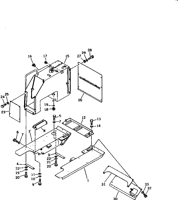 Bulldozers Komatsu / D21P-6 S/N 60001-UP(d21p-6r) / REAR COVER AND HYDRAULIC TANK(#64228-)(150090 : 5051A)
