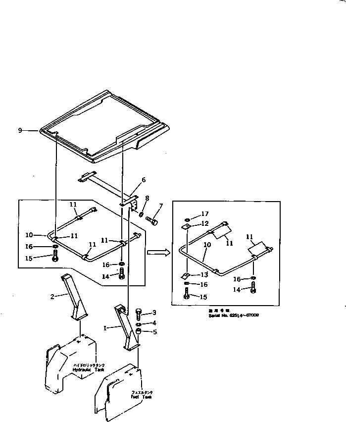 Bulldozers Komatsu / D21P-6 S/N 60001-UP(d21p-6r) / CANOPY(#61050-67009)(150180 : 5401A)