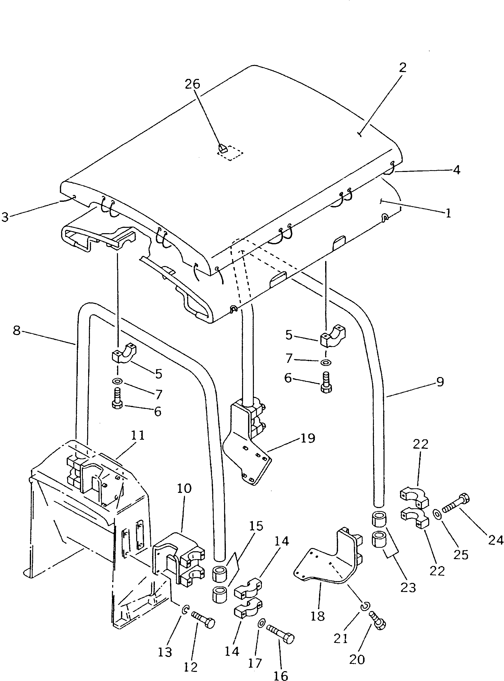 Bulldozers Komatsu / D21P-6 S/N 60001-UP(d21p-6r) / HEAD GUARD(150210 : 5411)