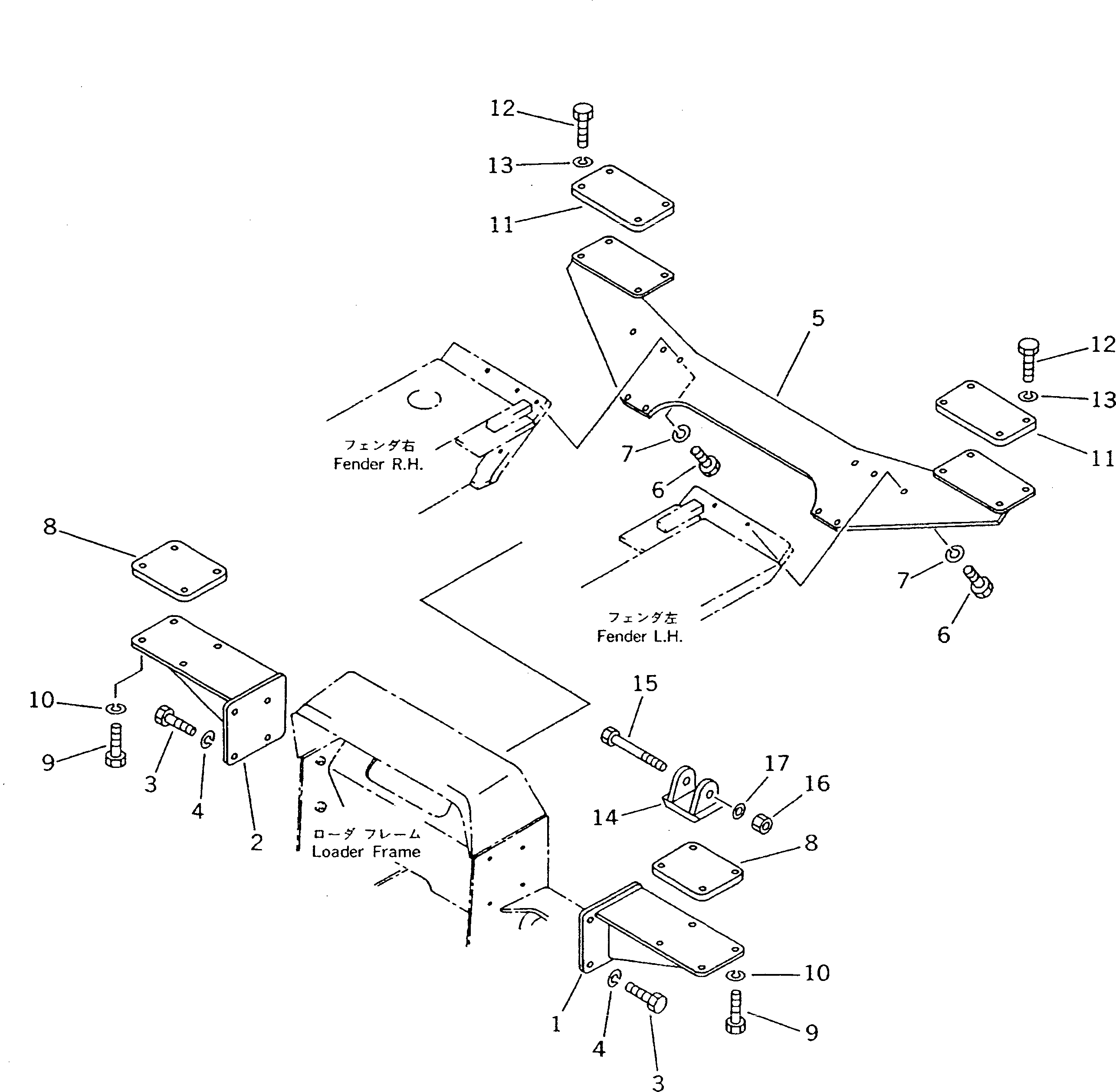 Bulldozers Komatsu / D21P-6 S/N 60001-UP(d21p-6r) / ROPS BRACKET(150220 : 5501)