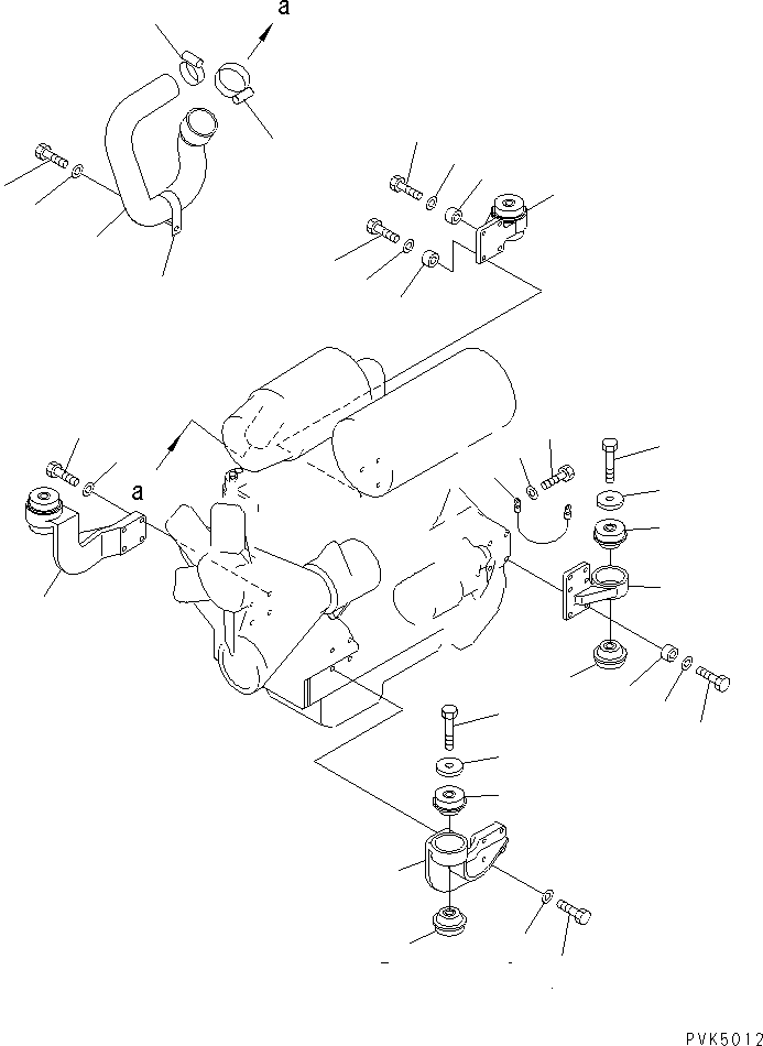 Bulldozers Komatsu / D21P-7A-M S/N 78604-UP(d21p-70r) / ENGINE MOUNT(030010 : B0100-01A1)