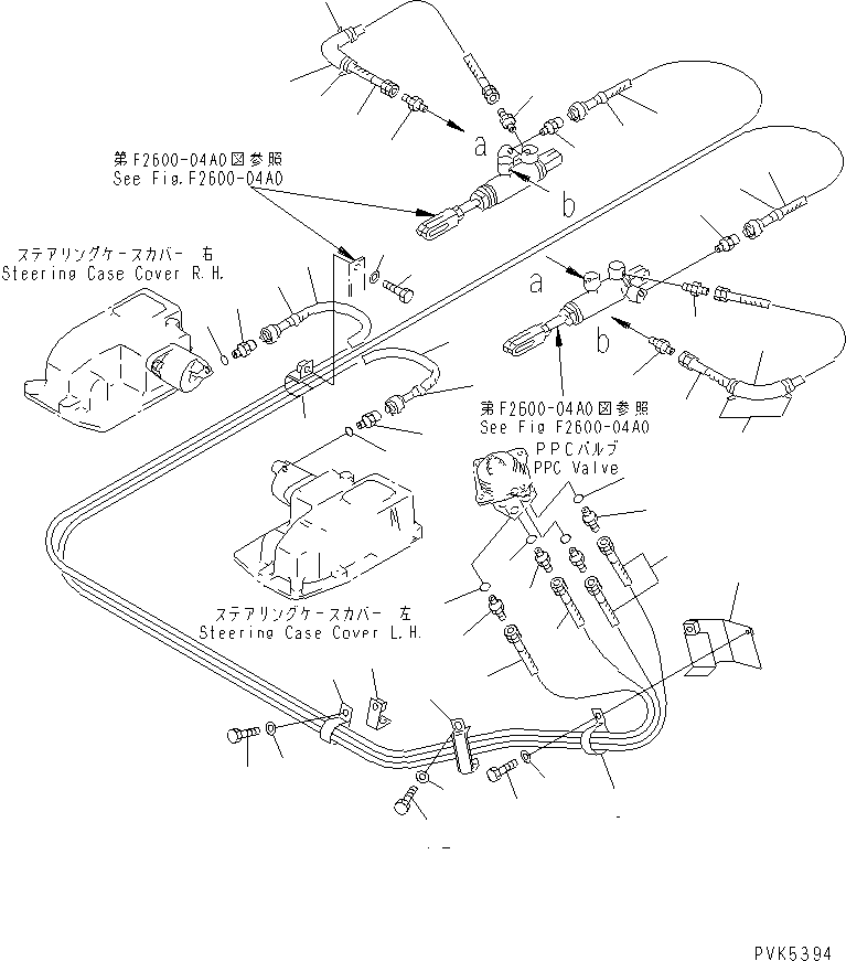 Bulldozers Komatsu / D21P-7A S/N 78604-UP (4D94E-1 (Emission) Eng. Installed)(d21p-7ac) / STEERING CYLINDER LINE(150490 : F2600-02A0)