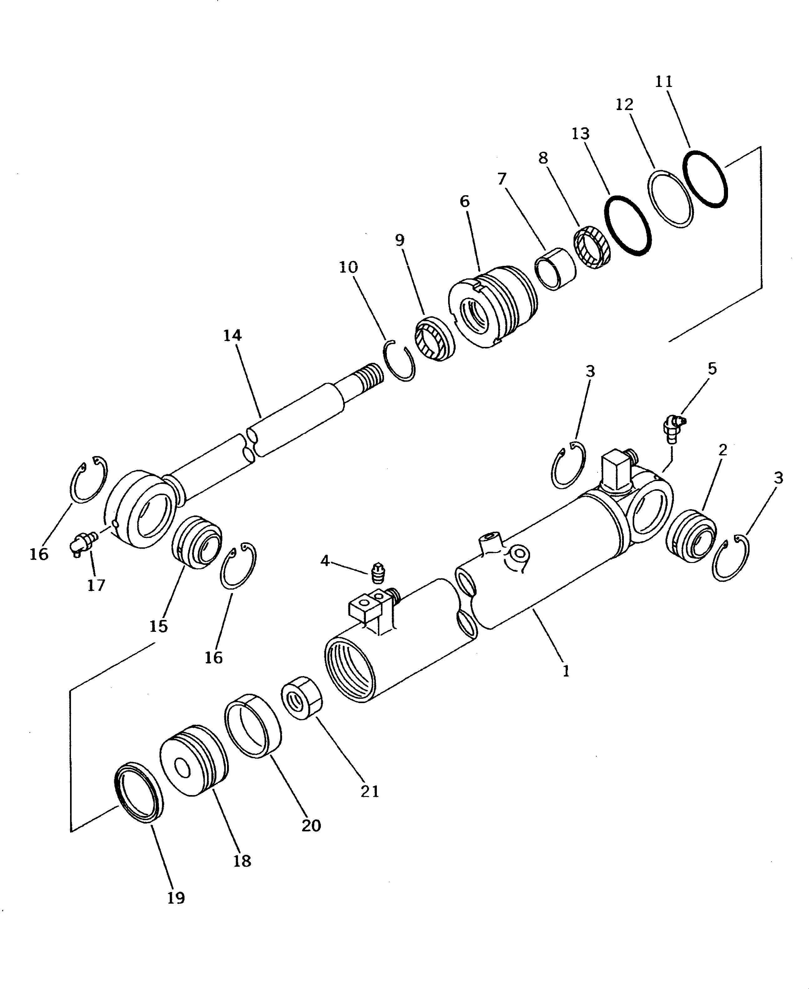 Bulldozers Komatsu / D21P-7A S/N 78604-UP (4D94E-1 (Emission) Eng. Installed)(d21p-7ac) / ANGLE CYLINDER (INNER PARTS)(420120 : Y1620-21A0)