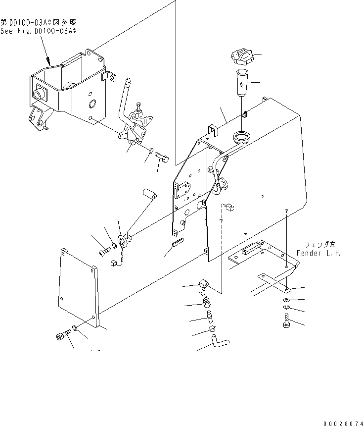 Bulldozers Komatsu / D21P-8E0 S/N 90001-90209 (INTERIM TIER4)(d21p-8ec) / FUEL TANK (FOR DECELERATOR PEDAL)(#90001-)(090030 : D0100-01A5)