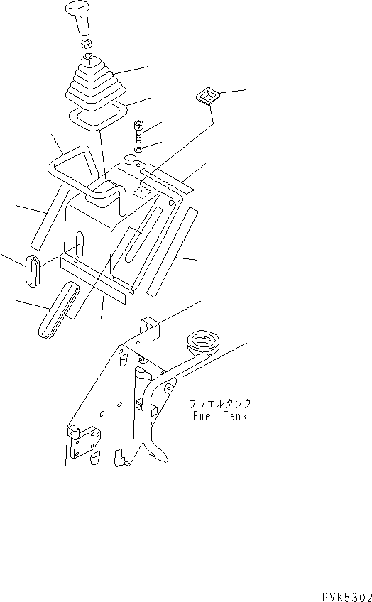Bulldozers Komatsu / D21P-8E0 S/N 90001-90209 (INTERIM TIER4)(d21p-8ec) / FUEL GUIDE AND TRANSMISSION KNOB (FOR ROPS CAB)(#90001-)(090050 : D0100-02A4)