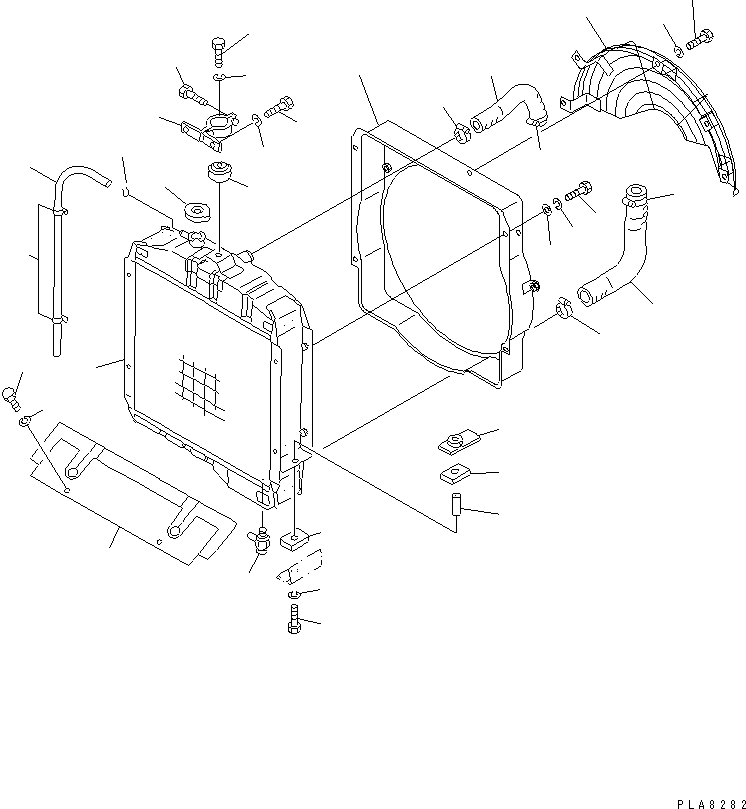 Bulldozers Komatsu / D21PL-7 S/N 62001-62453(d21pl-7r) / RADIATOR AND PIPING(#62372-62453)(030030 : 1201A)