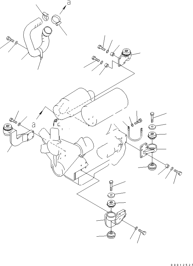 Komatsu parts book diagram for D21PL-8 S/N 63001-UP: ENGINE MOUNT
