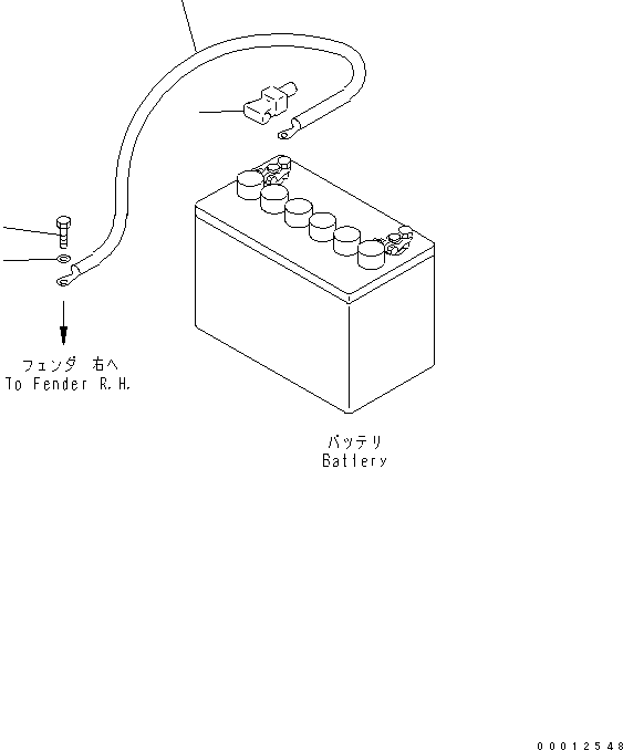 Komatsu parts book diagram for D21PL-8 S/N 63001-UP: BATTERY WIRING