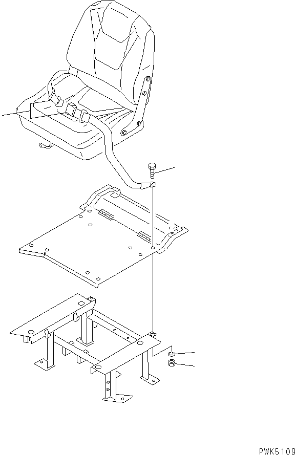 Komatsu parts book diagram for D21PL-8 S/N 63001-UP: SEAT BELT